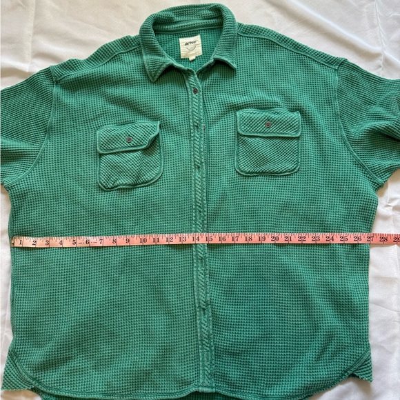 Aerie Women’s Green Lumberjane Waffle Knit Top Size Large - Picture 7 of 10